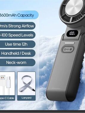 Portable Handheld Fan - Gray -